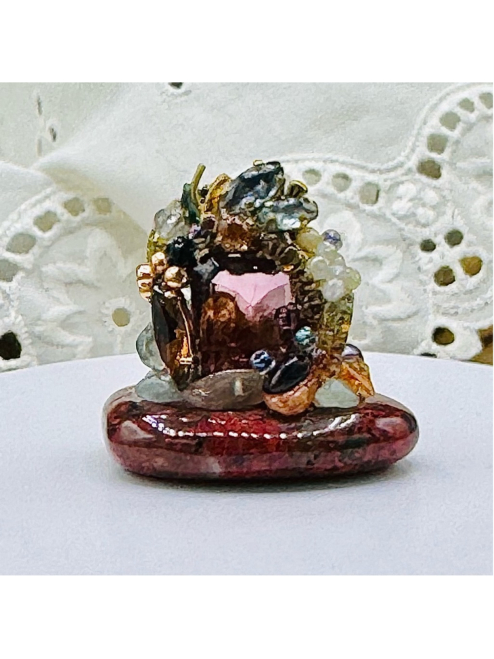 Unique Handmade “Little Rock” Adorned with seed beads. - Picture 4 of 4